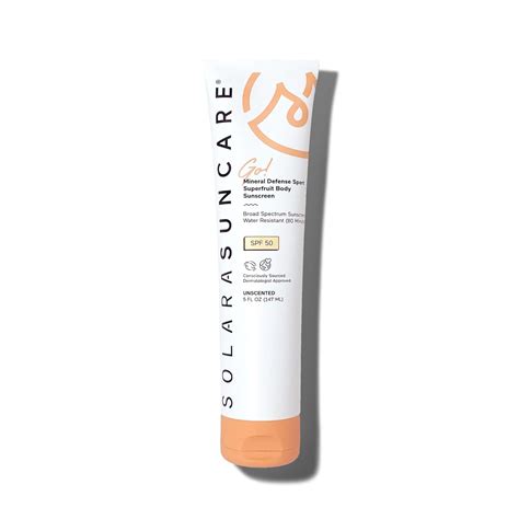 A close-up shot of the Solara Suncare Go! Daily Defense Soothing Mineral Face Sunscreen SPF 30 bottle, highlighting its clean packaging and texture.