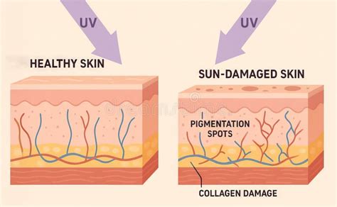 Visual comparison of healthy skin vs. dry, sun-damaged, and inflamed skin