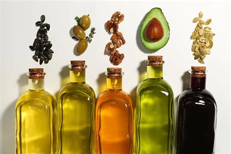 Illustration showing various plant-based oils and their chemical structures.