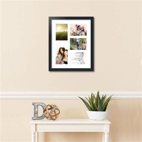 A visually appealing 5x7 collage frame showcasing multiple photos in a modern living room setting.