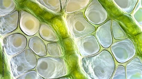 Microscopic view of plant cell walls showing cellulose