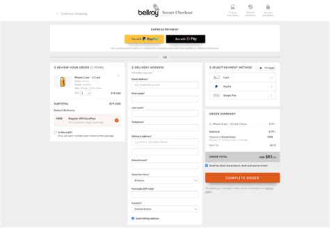 Screenshot of an online checkout page showing sample selection options.