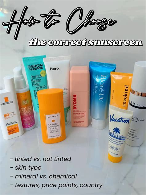 Collage of various sunscreen bottles and textures suitable for sensitive skin.