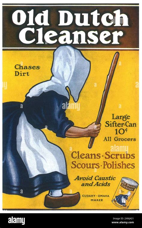 Illustration of Old Dutch Cleanser packaging with the