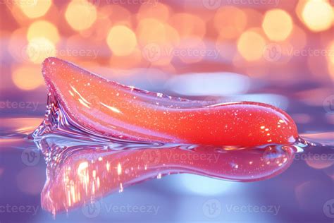 A visually appealing image of a lip gloss bottle with a milky texture.