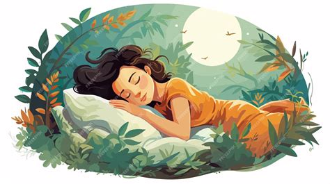 Illustration of a woman sleeping peacefully with healthy, shiny hair