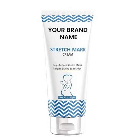 A collage of different stretch mark cream and lotion product packaging.