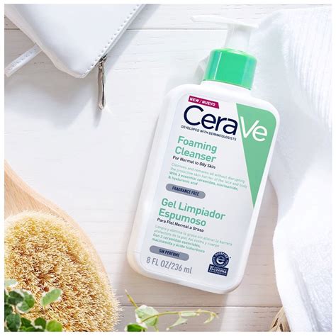 Image showcasing different CeraVe foaming cleanser options for various skin types.