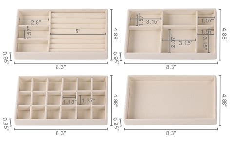 A multi-compartment jewelry organizer with different drawer sizes.