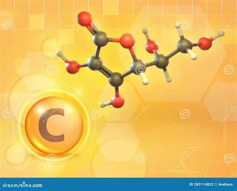 Illustration showing encapsulated Vitamin C molecules being released over time for sustained effect