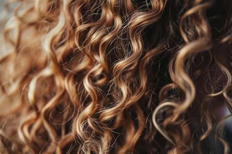 Close-up of healthy, shiny, and defined curly hair