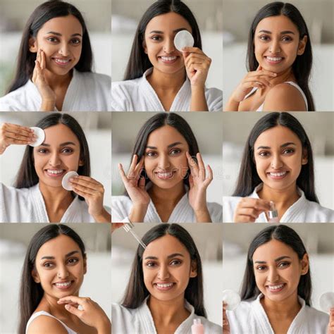 Collage of women with radiant skin applying face masks