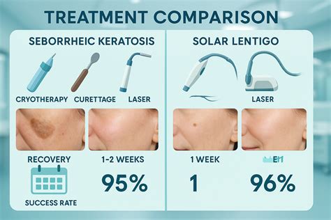 Infographic comparing the estimated costs and downtime for different seborrheic keratosis removal methods.