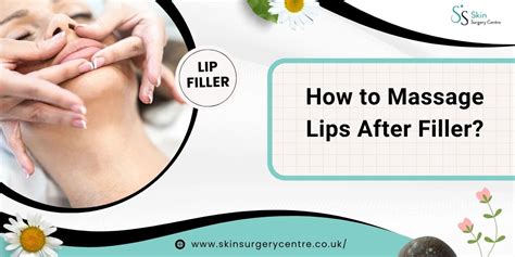 Illustration of a practitioner performing gentle massage on lips after filler injection.