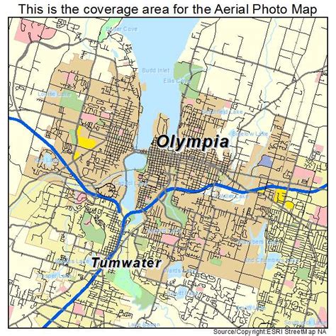 Map of Olympia, Washington highlighting the locations of dermatology clinics.