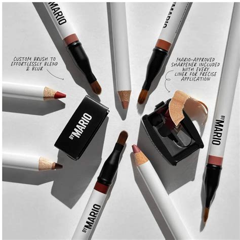 Product shot of Makeup By Mario Ultra Suede Lipstick and Sculpting Lip Pencil in various shades.
