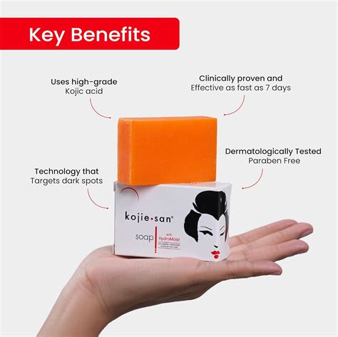 Infographic comparing the primary functions and benefits of kojic acid soap and papaya soap.