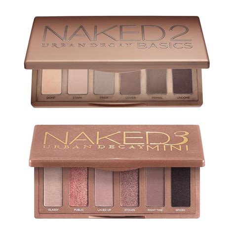 A visual comparison of the Urban Decay Naked and Naked 2 palettes, highlighting their layout and shade differences.