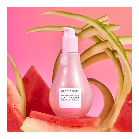 Aesthetic product shot of Glow Recipe Watermelon Glow Niacinamide Dew Drops