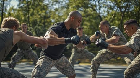 Military personnel engaged in rigorous physical training exercises.