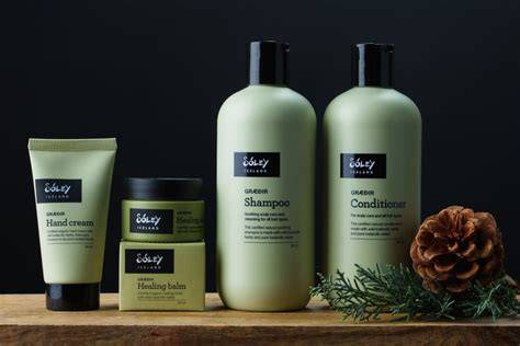 Sóley Organics product line with Icelandic landscapes in the background