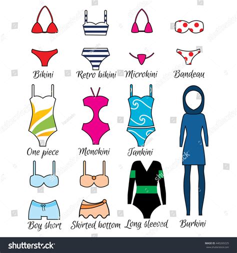 Collage of different stylish swimsuits for various body types and preferences.
