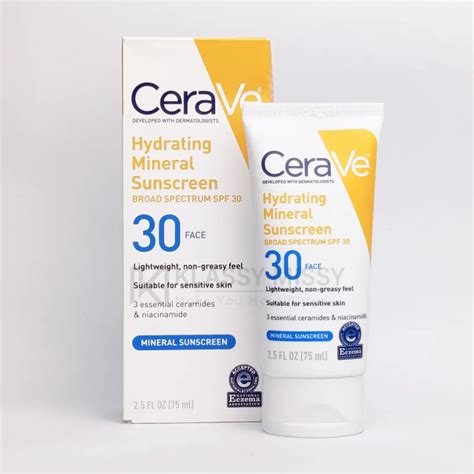 CeraVe Hydrating Mineral Sunscreen Face Lotion SPF 30 packaging
