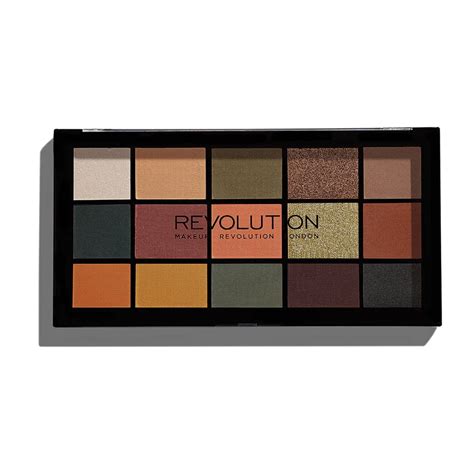 Layout of shades in a Makeup Revolution Reloaded palette