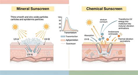 Infographic comparing chemical and mineral sunscreens