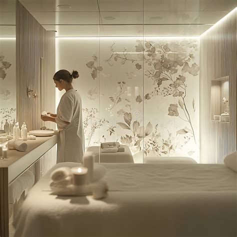 Image of a serene spa interior with calming colors and soft lighting