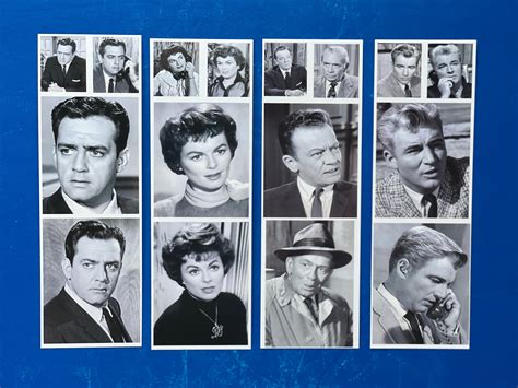 A montage of key characters from the Perry Mason series.