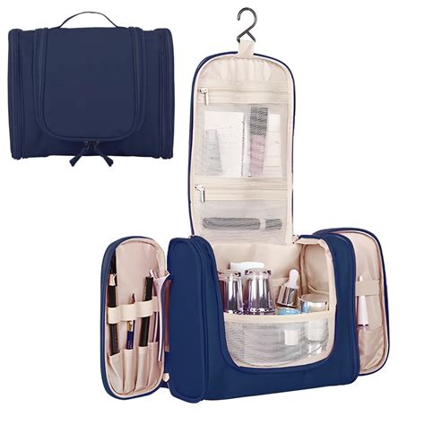 Illustration comparing a small, compact makeup bag with a larger, more robust toiletry bag.