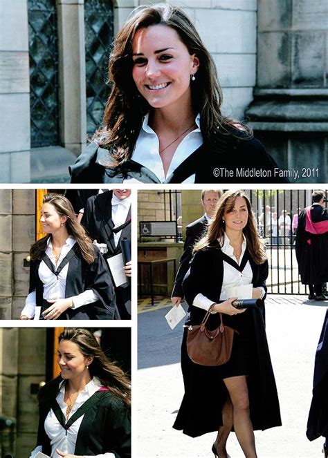 Kate Middleton at her university graduation in 2005, with a natural makeup look.
