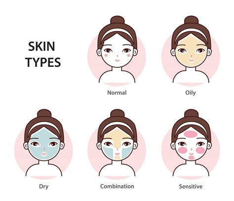 Illustration showing different skin types (dry, oily, sensitive) with recommended moisturizer textures.