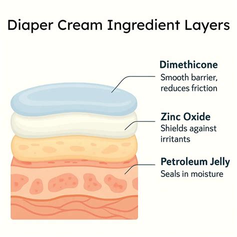 infographic illustrating the types of ingredients in diaper cream and how they stain fabric