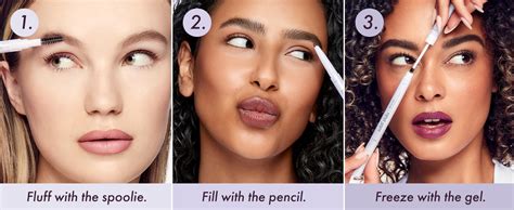 Illustration of a clear brow gel wand with a spoolie brush.