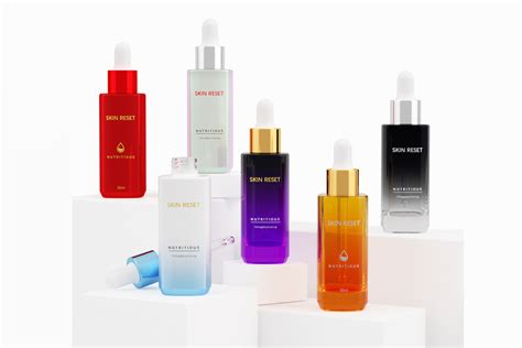 A collage of different hair serum bottles, showcasing variety in packaging and brands.