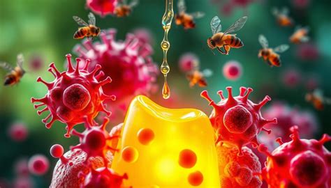 Diagram illustrating the potential mechanisms of action of bee venom on the skin and immune system.