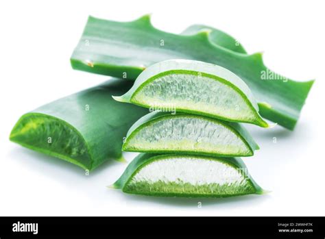 Close-up photograph of fresh Aloe Vera leaves, highlighting their gel-filled interior.