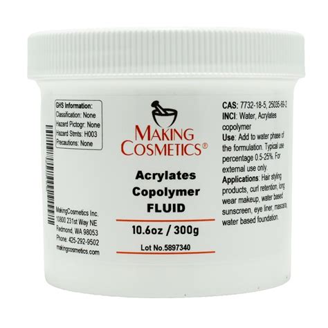 Infographic explaining the function of acrylates copolymer as a film-former and texture enhancer in cosmetic products.