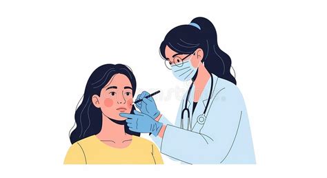 Illustration of a doctor examining a patient's skin condition