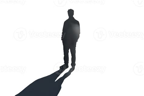 Illustration demonstrating the Shadow Rule: a person casting a shadow that is shorter than their height, indicating strong sun.