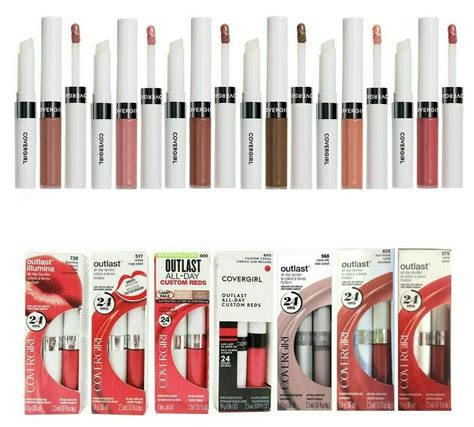 Close-up photograph of the Covergirl Outlast Lipcolor packaging, showing the dual-ended applicator with color and topcoat