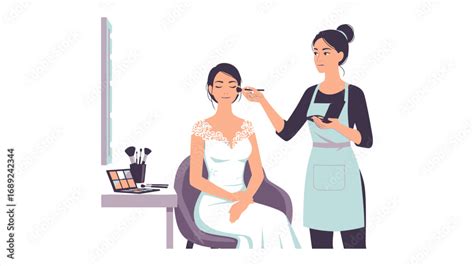 A bride and her wedding party receiving professional makeup application and hairstyling on location.