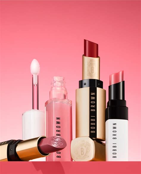 Collage of natural makeup products: foundation, lip tint, brow pencil, mascara, lipstick, eyeshadow, eyeliner.