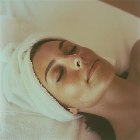 Close-up of a person's face receiving a gentle facial massage with hydrating serum.
