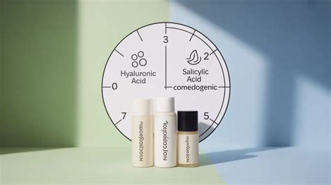 Infographic illustrating common non-comedogenic ingredients and their benefits for acne-prone skin.