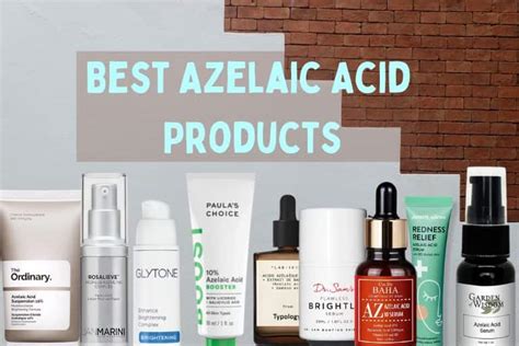 Collage of popular azelaic acid skincare products.