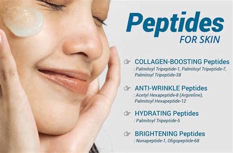 Infographic illustrating the benefits of peptides for skin elasticity and wrinkle reduction