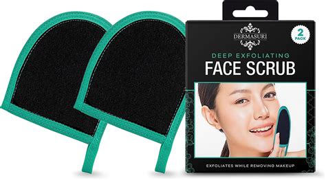 An assortment of facial cleansing exfoliator products with various textures and packaging.